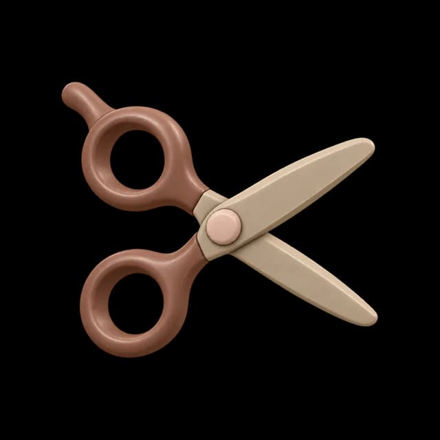 Open hair-cutting scissors in matte mocha and blush ceramic